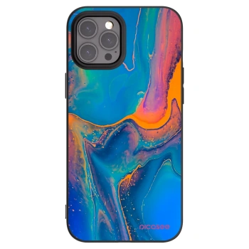 Picasee Μαύρη θήκη σιλικόνης για Apple iPhone 12 Pro Max - Rainbow
