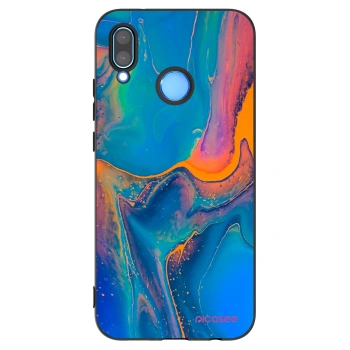 Picasee Μαύρη θήκη σιλικόνης για Huawei P20 Lite - Rainbow