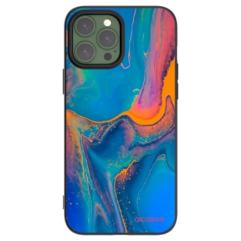 Picasee Μαύρη θήκη σιλικόνης για Apple iPhone 13 Pro Max - Rainbow