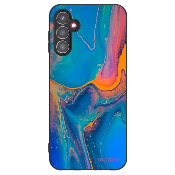 Picasee Μαύρη θήκη σιλικόνης για Samsung Galaxy A14 4G A145R - Rainbow