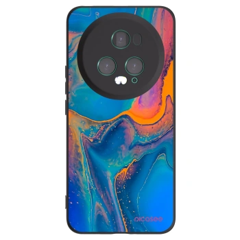 Picasee Μαύρη θήκη σιλικόνης για Honor Magic5 Pro - Rainbow