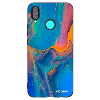Picasee Μαύρη θήκη σιλικόνης για Huawei Nova 3 - Rainbow