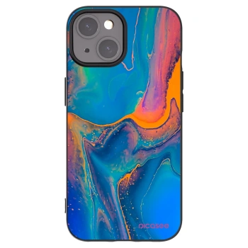 Picasee Μαύρη θήκη σιλικόνης για Apple iPhone 15 - Rainbow