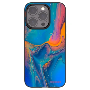 Picasee Μαύρη θήκη σιλικόνης για Apple iPhone 15 Pro - Rainbow