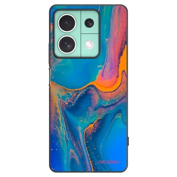 Picasee Μαύρη θήκη σιλικόνης για Xiaomi Redmi Note 13 5G - Rainbow