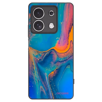 Picasee Μαύρη θήκη σιλικόνης για Xiaomi Redmi Note 13 4G - Rainbow