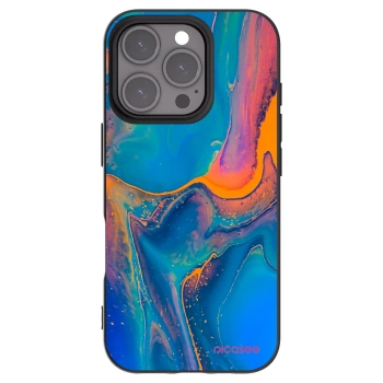 Picasee Μαύρη θήκη σιλικόνης για Apple iPhone 16 Pro - Rainbow