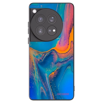 Picasee Μαύρη θήκη σιλικόνης για OnePlus 12 5G - Rainbow