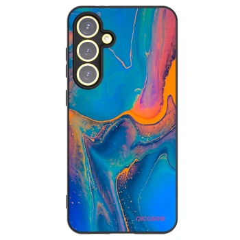 Picasee Μαύρη θήκη σιλικόνης για Samsung Galaxy S24 FE S721B - Rainbow
