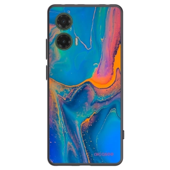 Picasee Μαύρη θήκη σιλικόνης για Motorola Moto G35 5G - Rainbow