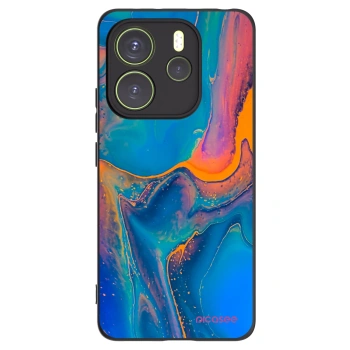 Picasee Μαύρη θήκη σιλικόνης για Xiaomi Redmi Note 14 4G - Rainbow