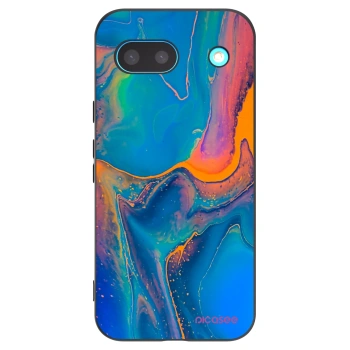 Picasee Μαύρη θήκη σιλικόνης για Google Pixel 8a - Rainbow