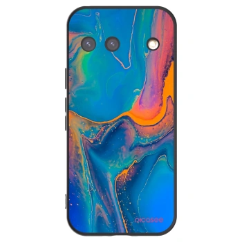 Picasee Μαύρη θήκη σιλικόνης για Google Pixel 9 - Rainbow