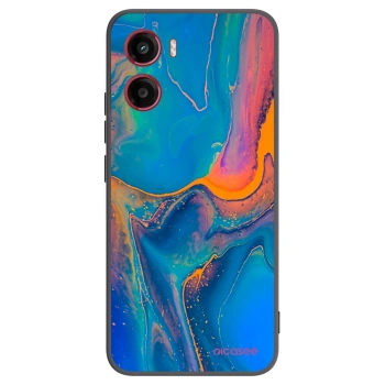 Picasee Μαύρη θήκη σιλικόνης για Motorola Moto G05 - Rainbow