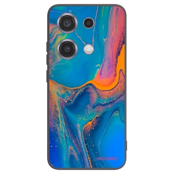 Picasee Μαύρη θήκη σιλικόνης για Xiaomi Redmi Note 14S - Rainbow