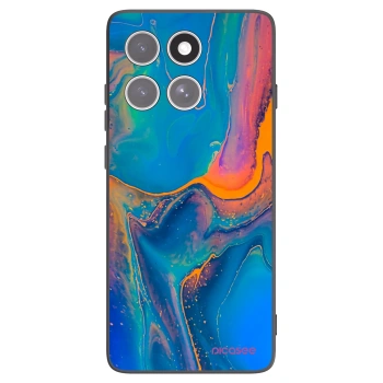 Picasee Μαύρη θήκη σιλικόνης για Motorola Edge 60 Pro - Rainbow