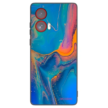 Picasee Μαύρη θήκη σιλικόνης για Motorola Edge 50 Fusion - Rainbow