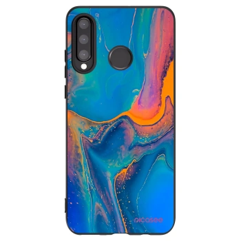 Picasee Μαύρη θήκη σιλικόνης για Huawei P30 Lite - Rainbow