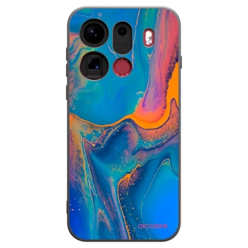 Picasee Μαύρη θήκη σιλικόνης για OPPO Find X9 Pro - Rainbow
