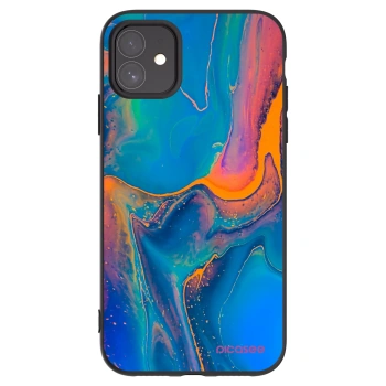 Picasee Μαύρη θήκη σιλικόνης για Apple iPhone 11 - Rainbow