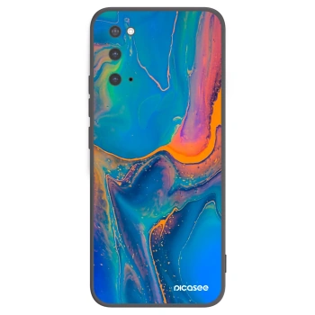 Picasee Μαύρη θήκη σιλικόνης για Samsung Galaxy S20 G980F - Rainbow