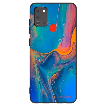 Picasee Μαύρη θήκη σιλικόνης για Samsung Galaxy A21s - Rainbow