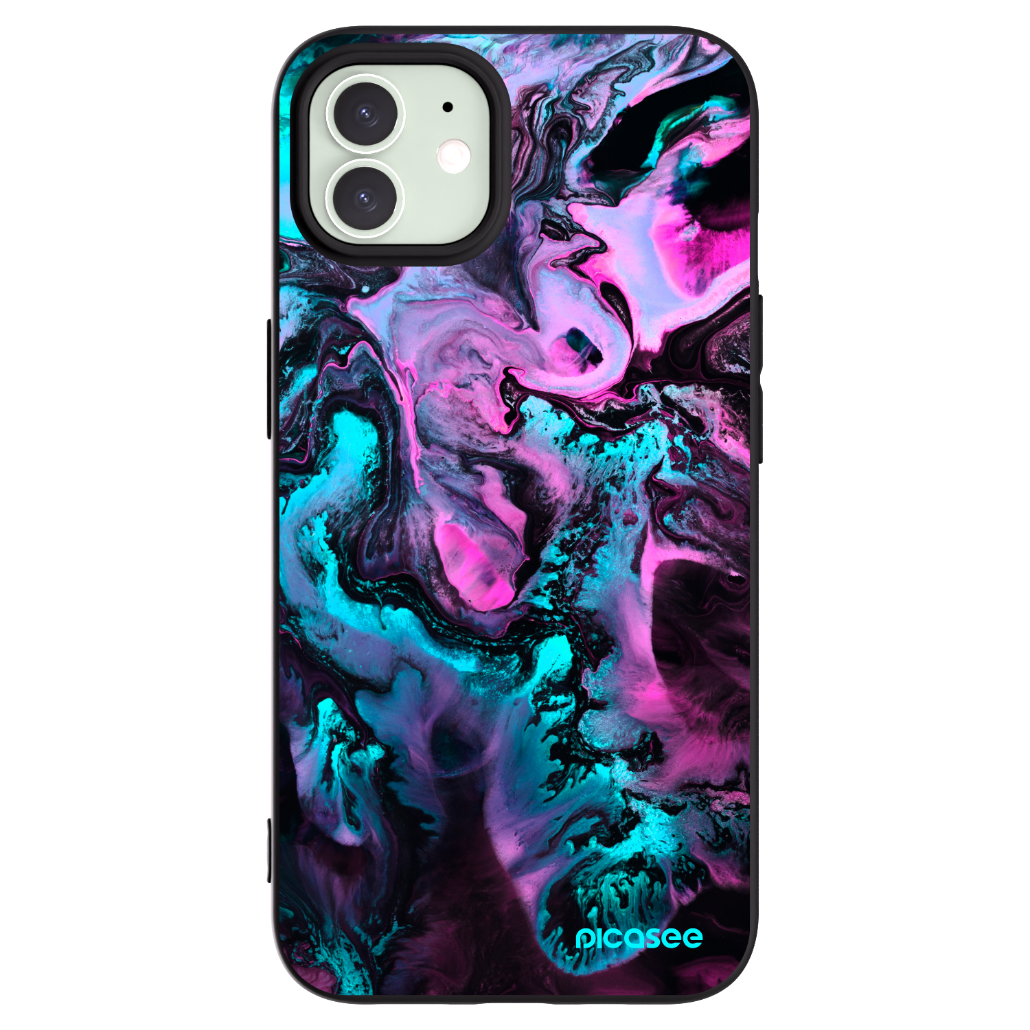 Picasee Μαύρη θήκη σιλικόνης για Apple iPhone 12 - Lean