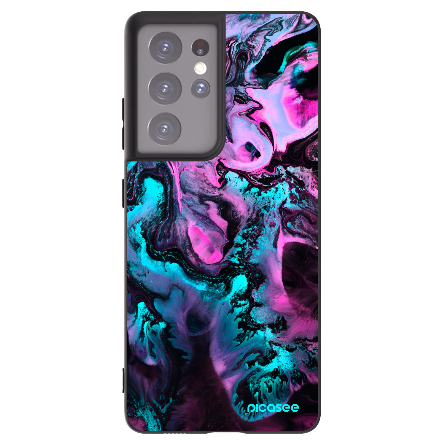 Picasee Μαύρη θήκη σιλικόνης για Samsung Galaxy S21 Ultra 5G G998B - Lean