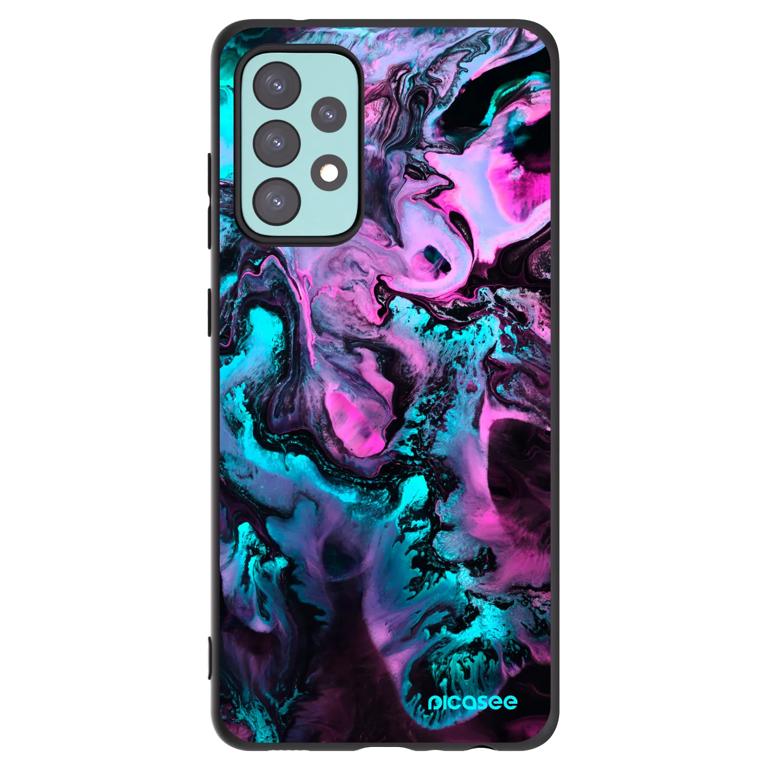 Picasee Μαύρη θήκη σιλικόνης για Samsung Galaxy A72 A725F - Lean
