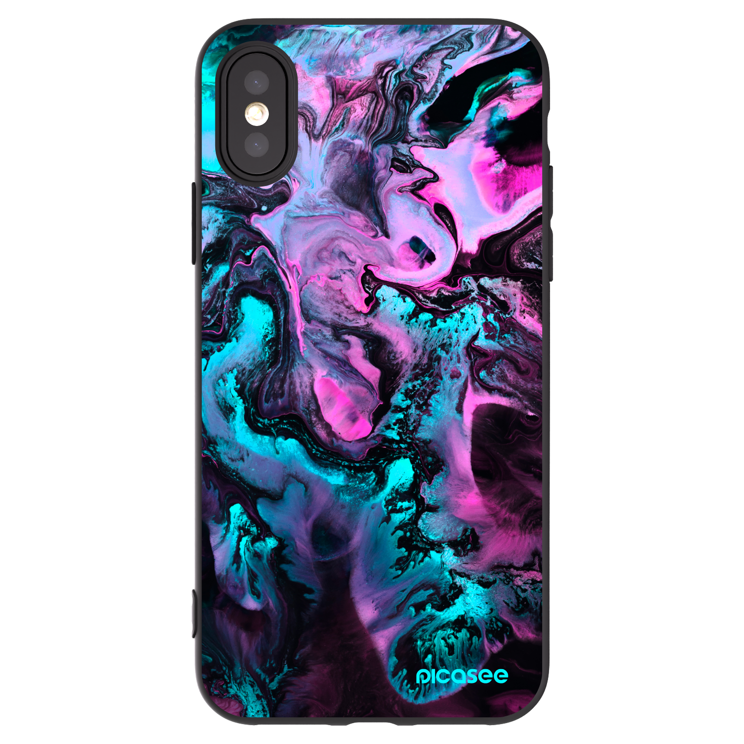 Picasee Μαύρη θήκη σιλικόνης για Apple iPhone X/XS - Lean