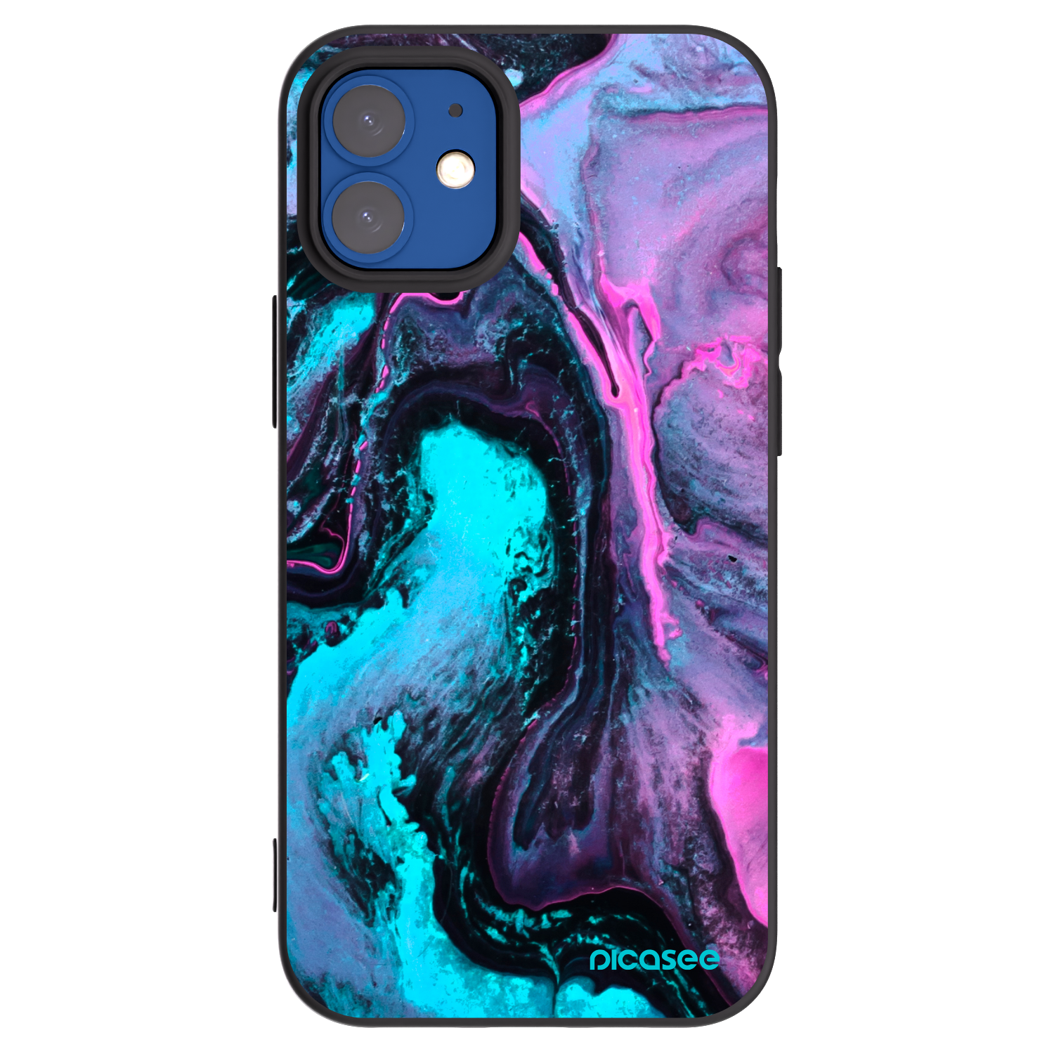 Picasee Μαύρη θήκη σιλικόνης για Apple iPhone 12 mini - Lean 2
