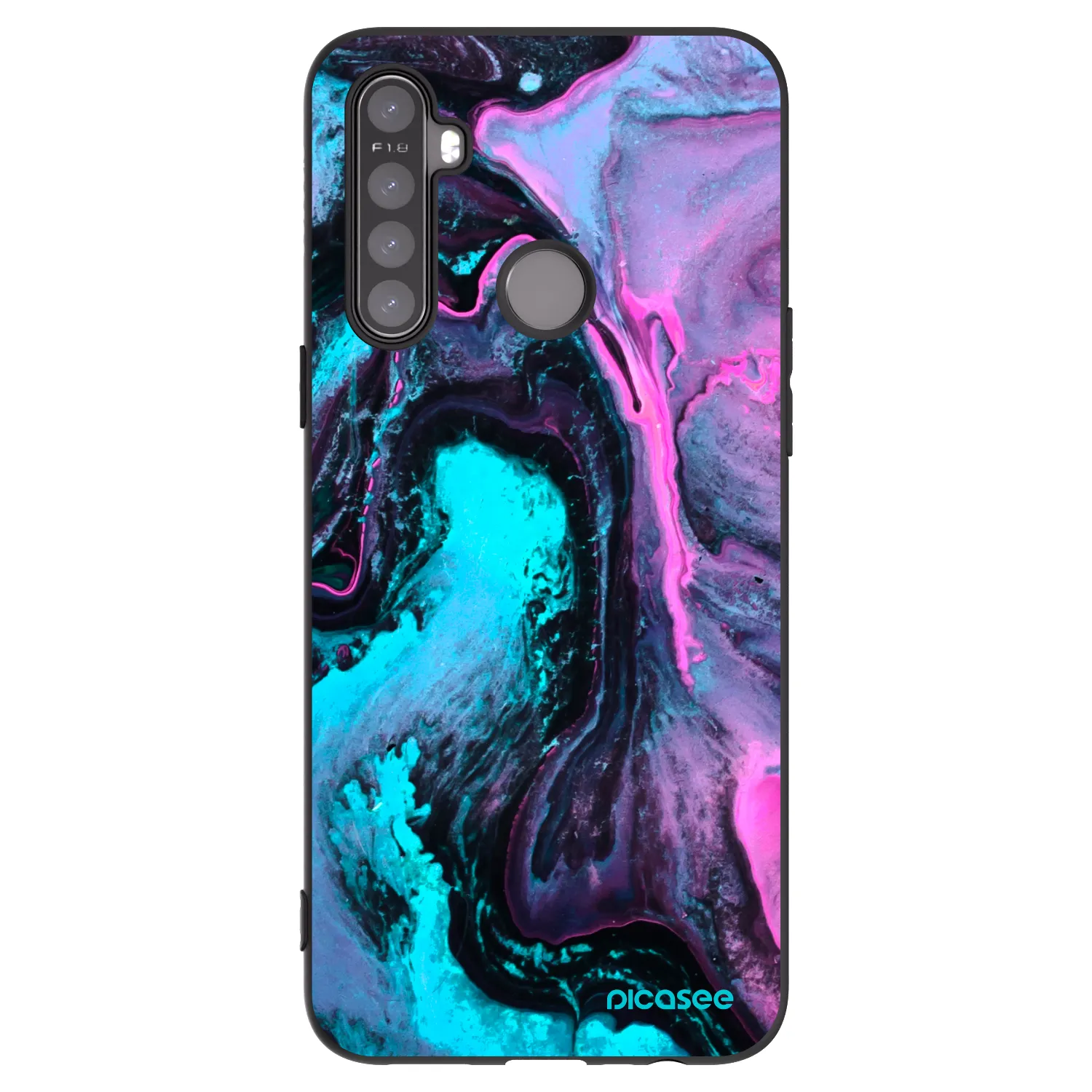 Picasee Μαύρη θήκη σιλικόνης για Realme 5 - Lean 2