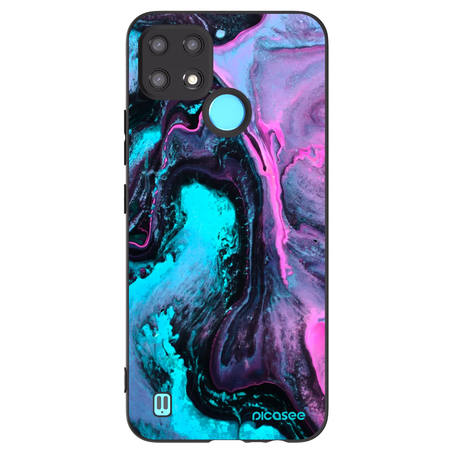 Picasee Μαύρη θήκη σιλικόνης για Realme C21 - Lean 2