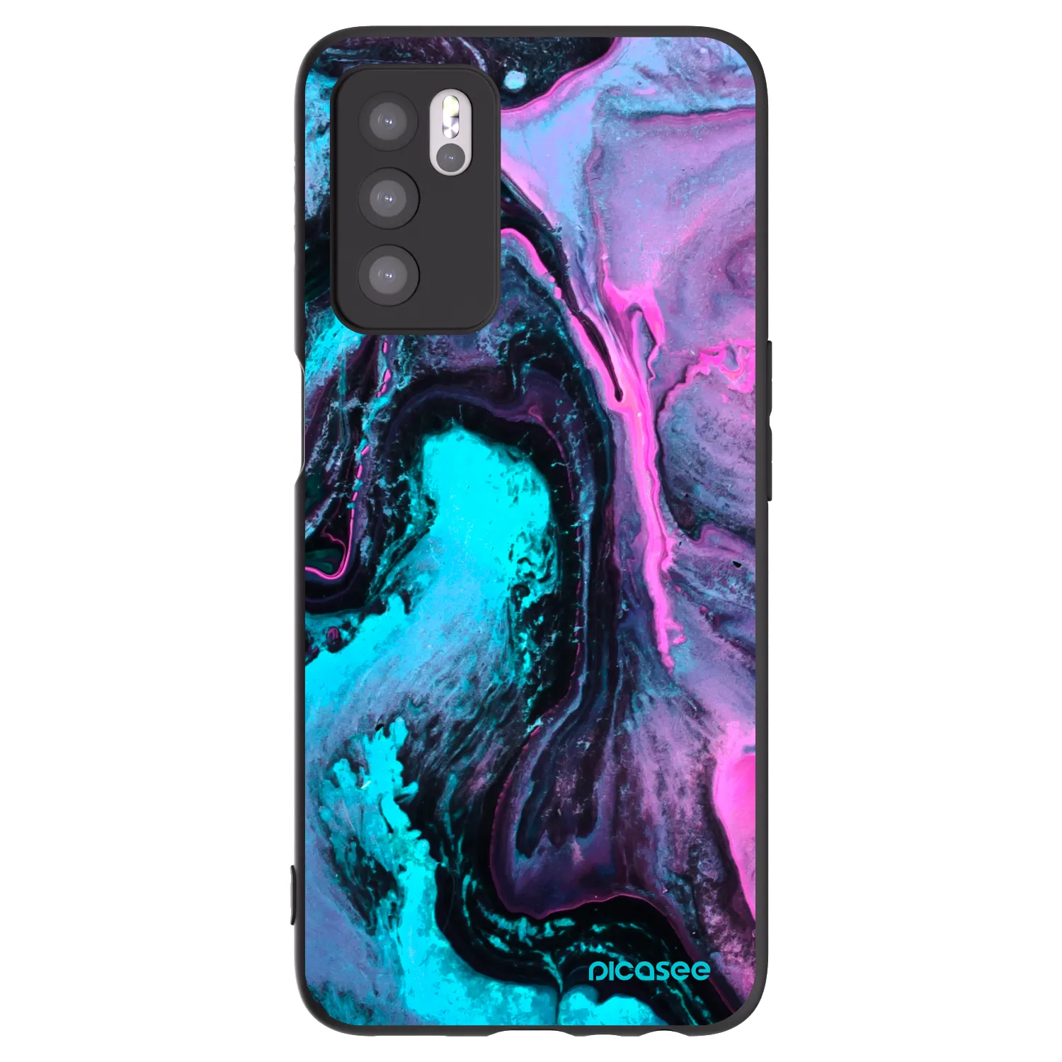 Picasee Μαύρη θήκη σιλικόνης για OPPO A16s - Lean 2