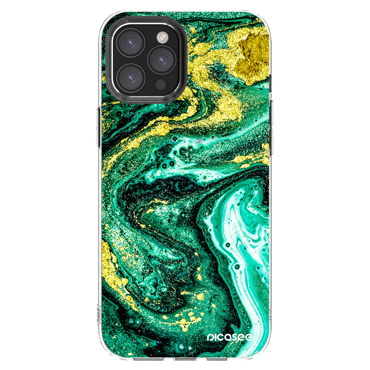 Picasee διαφανής θήκη σιλικόνης Apple iPhone 12 Pro Max - Green Gold