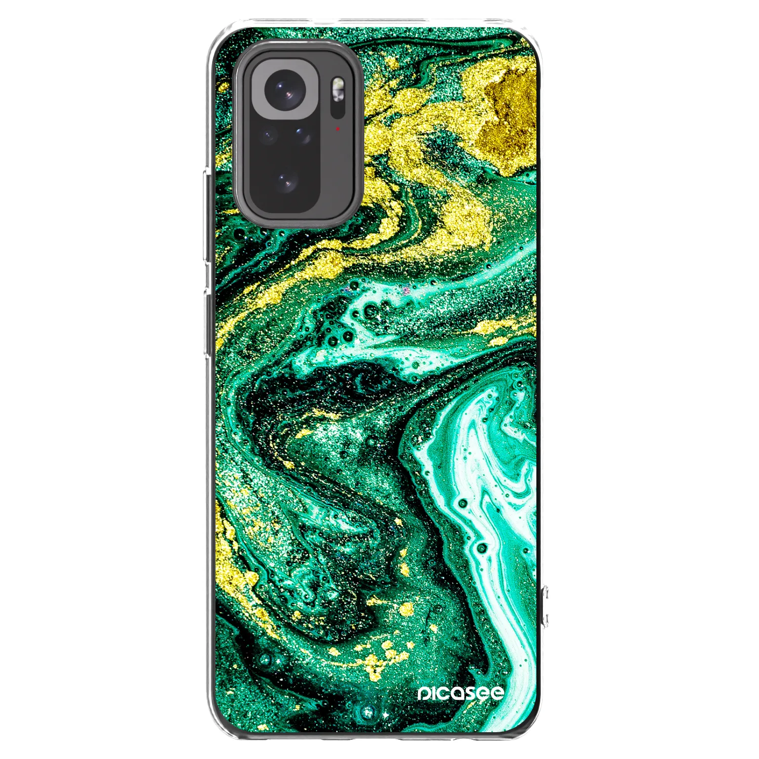 Picasee διαφανής θήκη σιλικόνης Xiaomi Redmi Note 10 - Green Gold