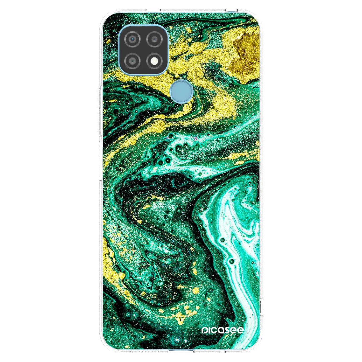 Picasee διαφανής θήκη σιλικόνης Realme C21 - Green Gold