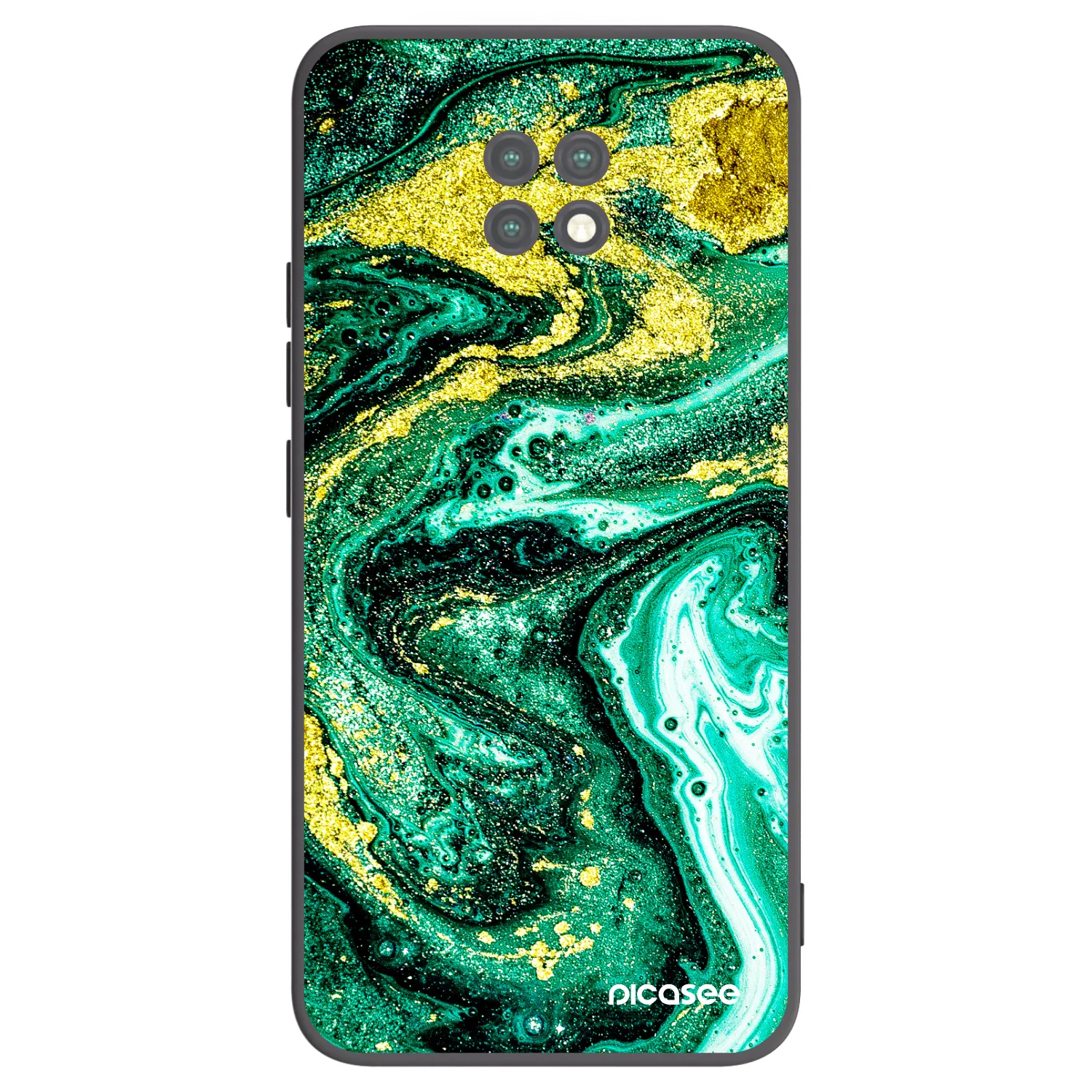 Picasee Μαύρη θήκη σιλικόνης για Xiaomi Redmi Note 9T - Green Gold