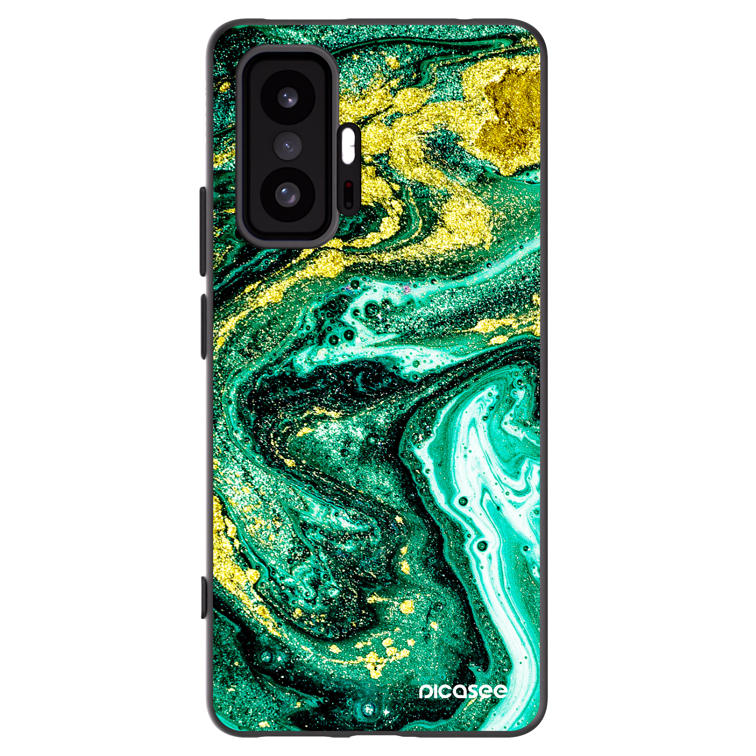 Picasee Μαύρη θήκη σιλικόνης για Xiaomi 11T Pro - Green Gold