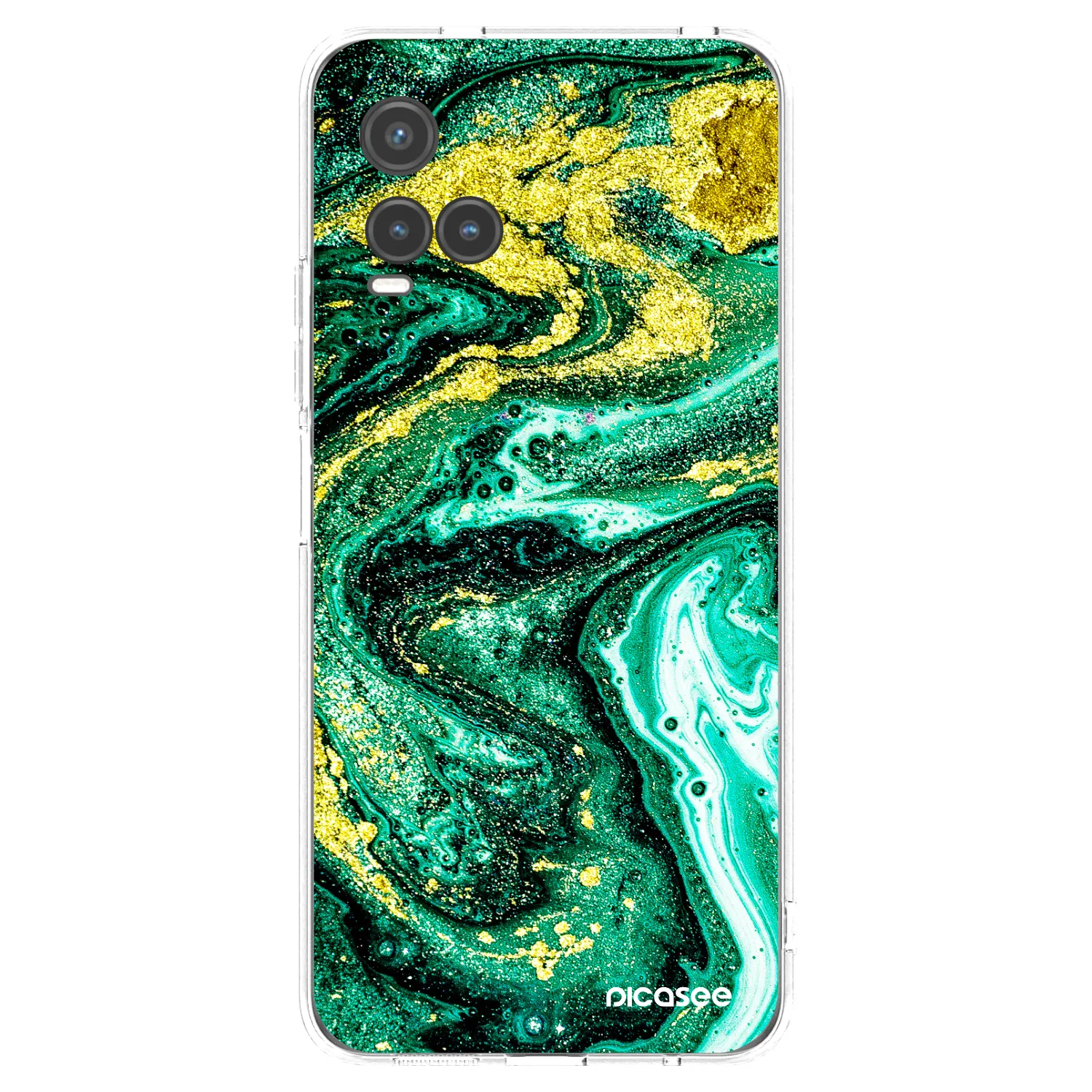 Picasee διαφανής θήκη σιλικόνης Vivo Y33s - Green Gold