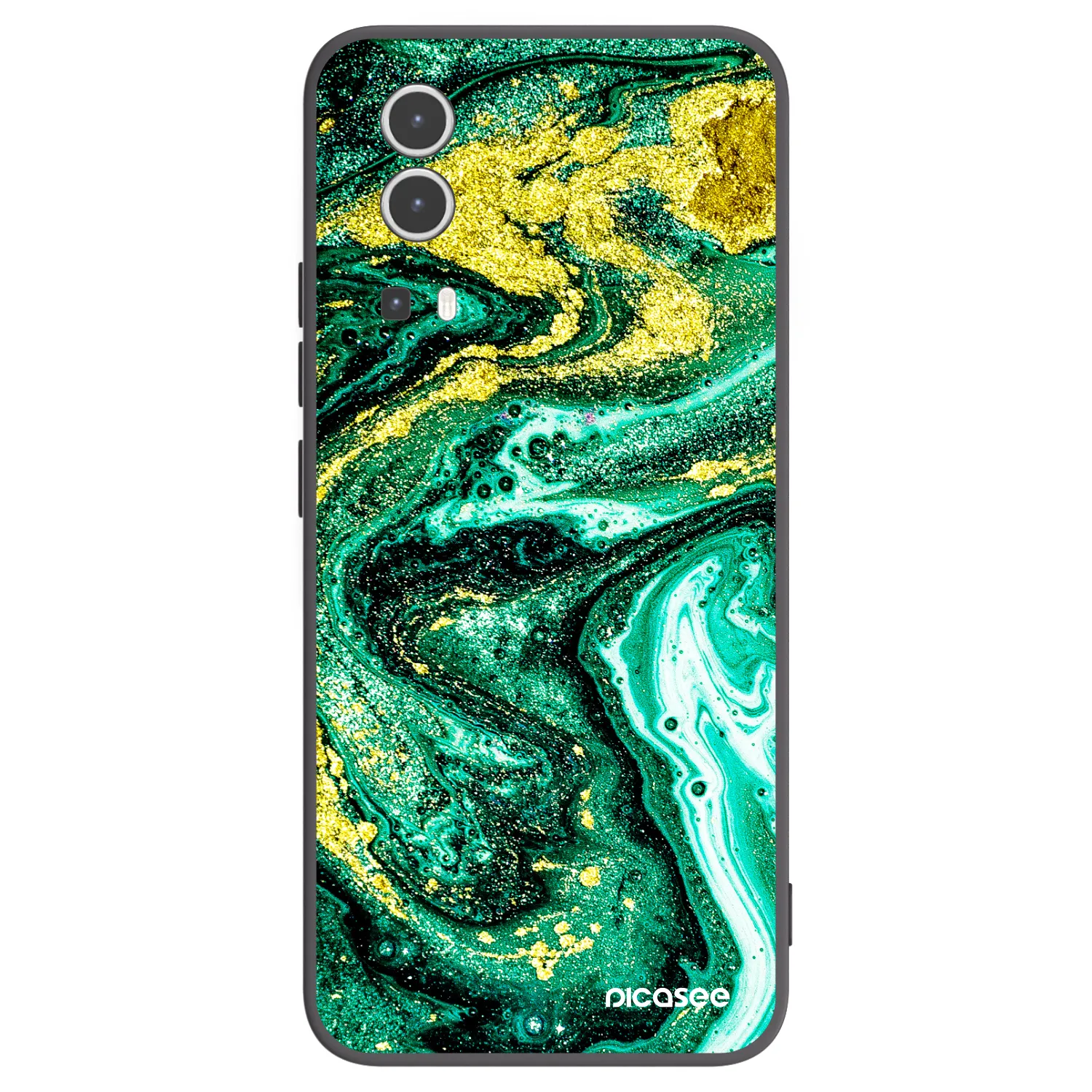 Picasee Μαύρη θήκη σιλικόνης για Vivo Y72 5G - Green Gold