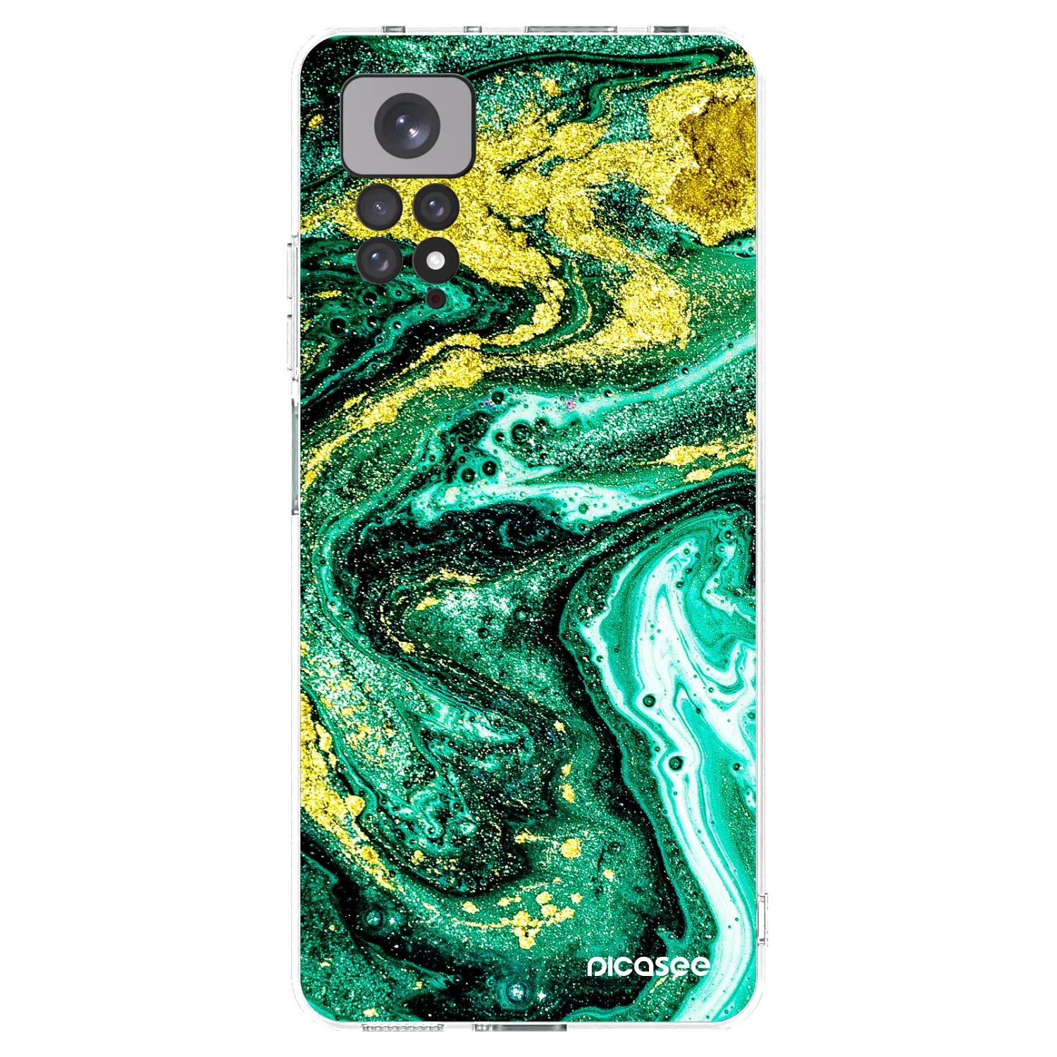 Picasee διαφανής θήκη σιλικόνης Xiaomi Redmi Note 11 - Green Gold