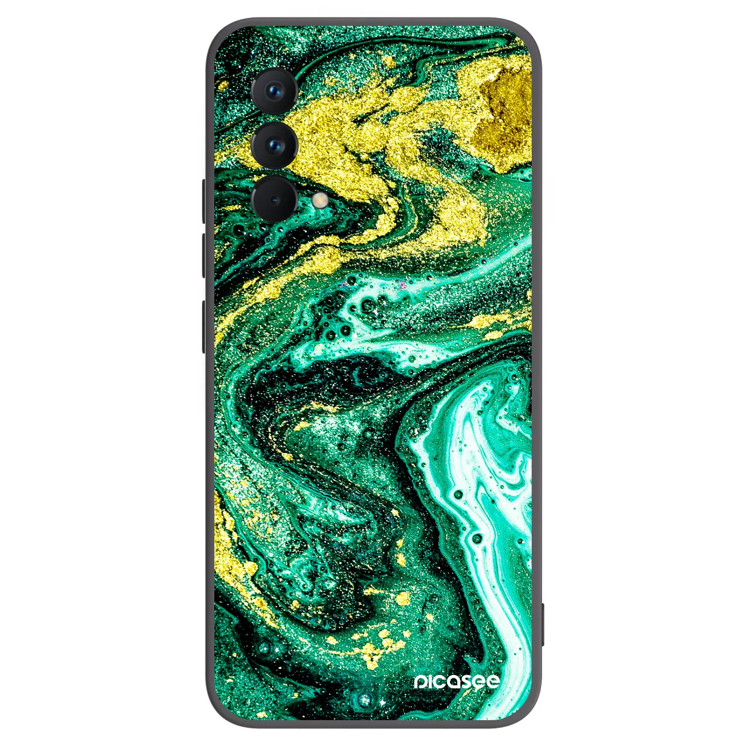 Picasee Μαύρη θήκη σιλικόνης για Realme GT Master Edition 5G - Green Gold