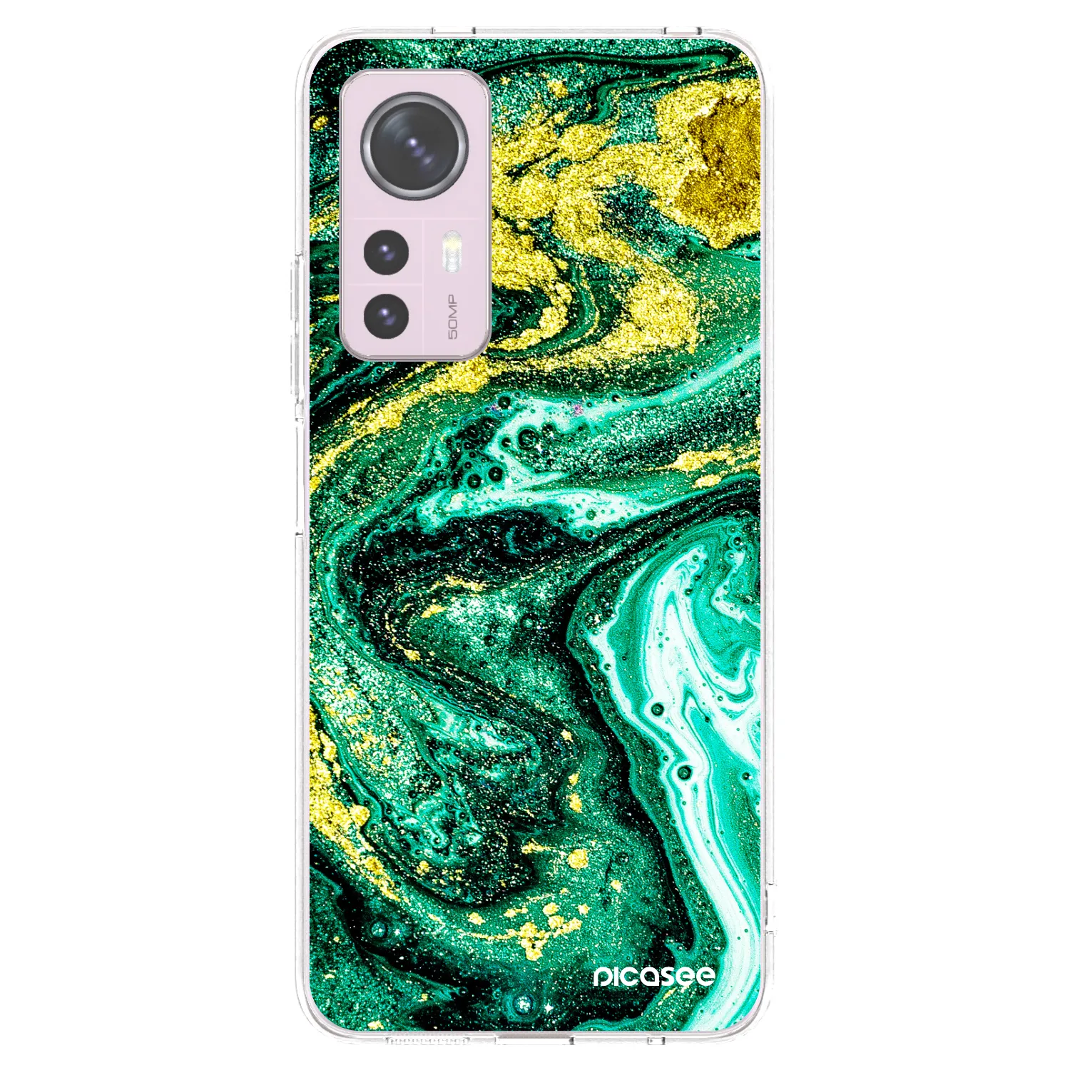 Picasee διαφανής θήκη σιλικόνης Xiaomi 12 - Green Gold