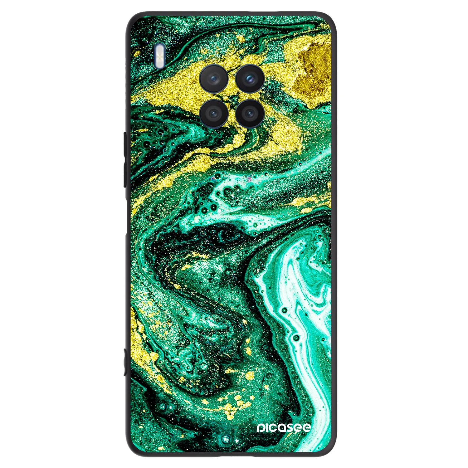 Picasee Μαύρη θήκη σιλικόνης για Honor 50 Lite - Green Gold