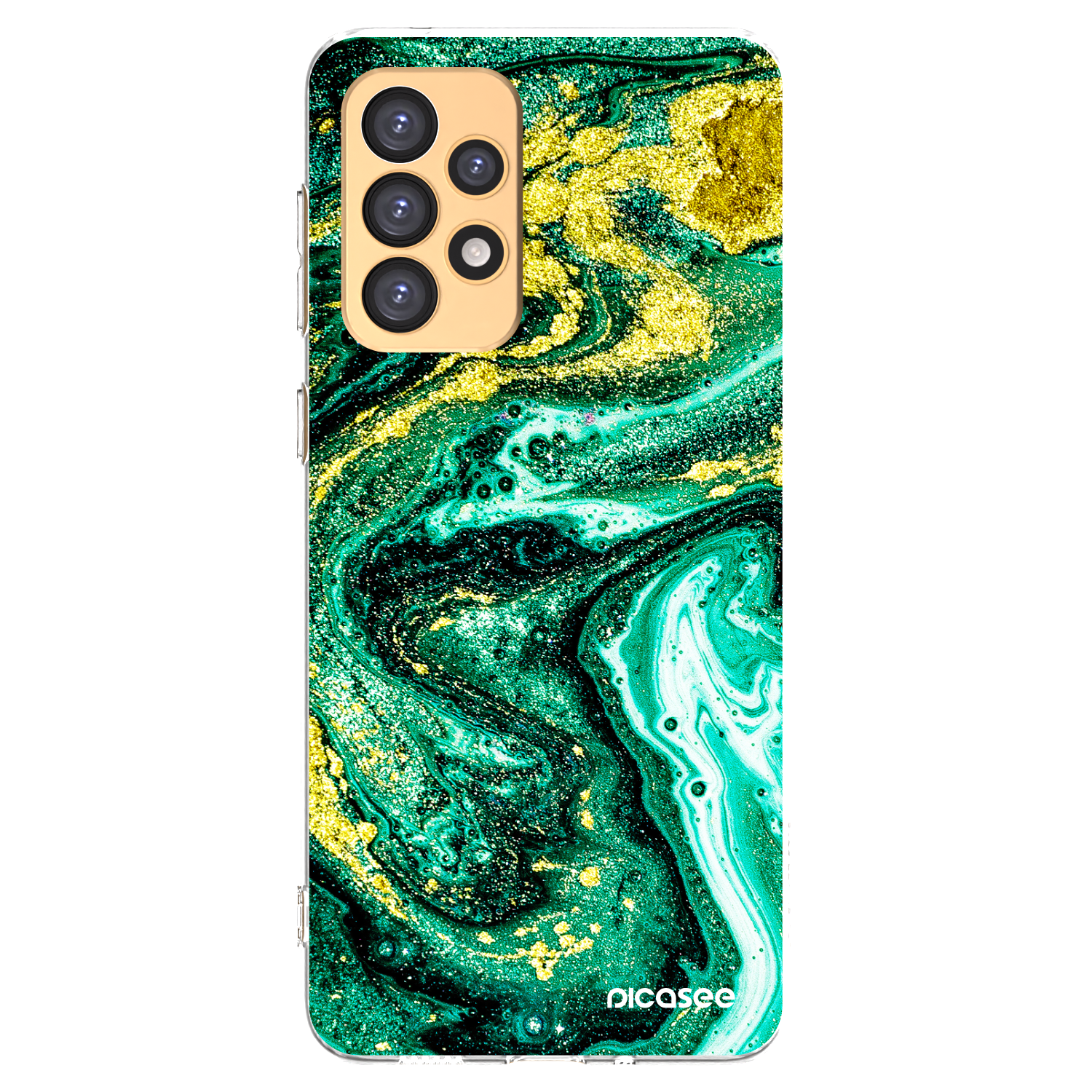 Picasee διαφανής θήκη σιλικόνης Samsung Galaxy A33 5G A336 - Green Gold