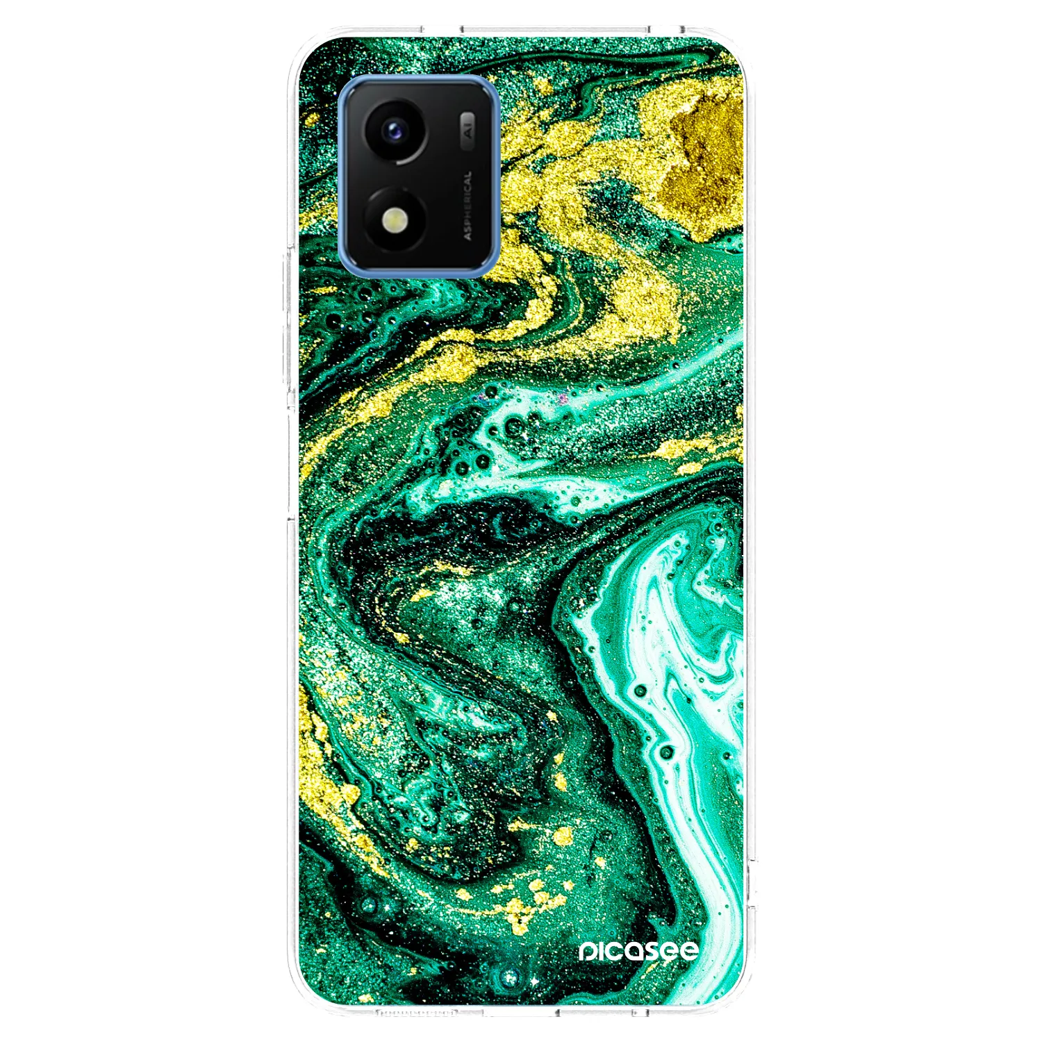 Picasee διαφανής θήκη σιλικόνης Vivo Y01 - Green Gold