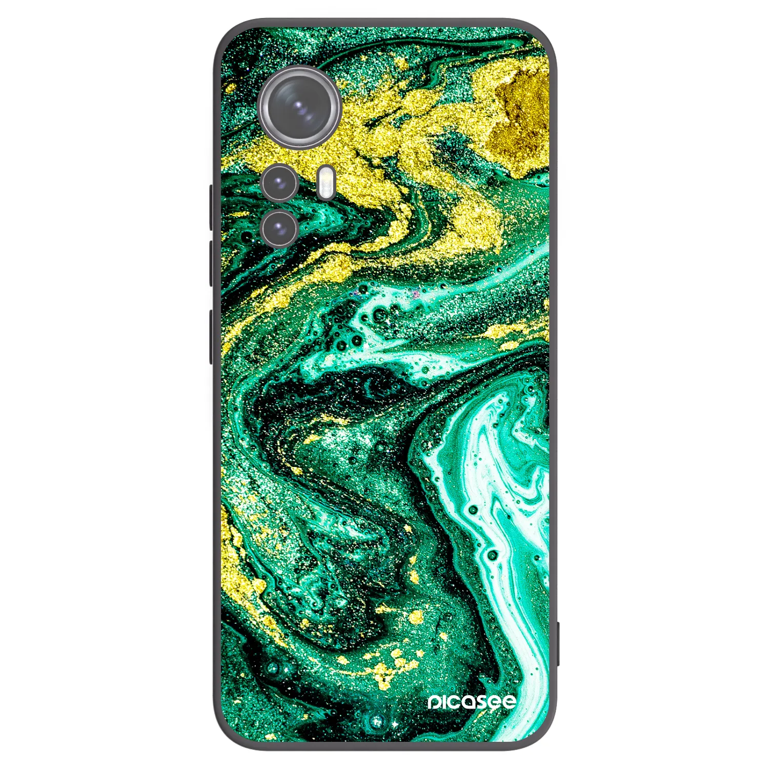 Picasee Μαύρη θήκη σιλικόνης για Xiaomi 12X - Green Gold