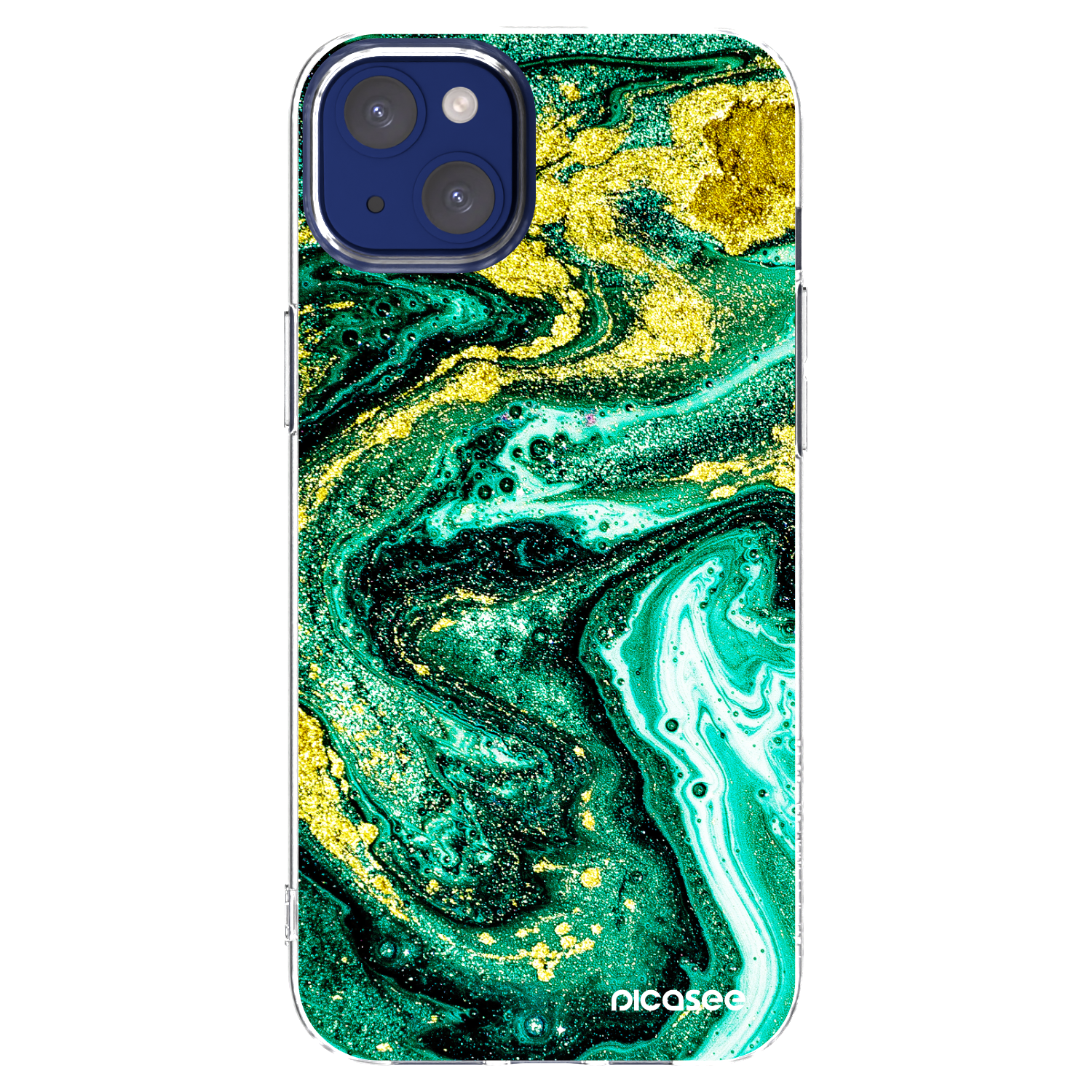 Picasee διαφανής θήκη σιλικόνης Apple iPhone 14 Plus - Green Gold