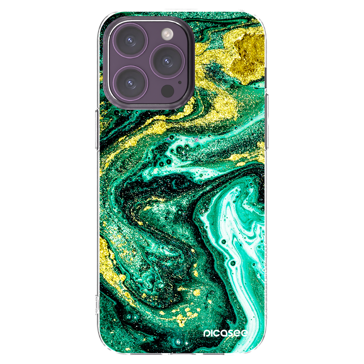 Picasee διαφανής θήκη σιλικόνης Apple iPhone 14 Pro Max - Green Gold
